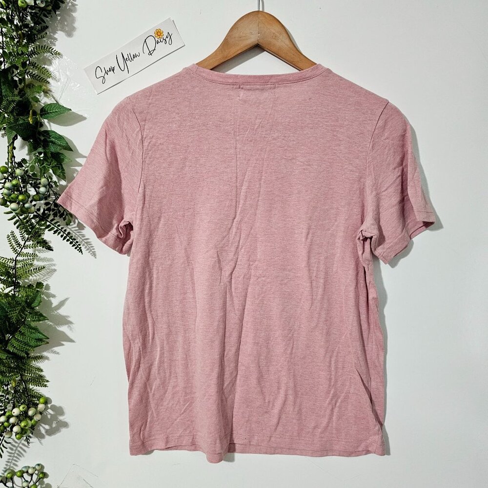 Modern Fab'rik Pink Short Sleeve Heathered Crew Neck Tee DZ19A505 Casual Soft - Picture 4 of 4